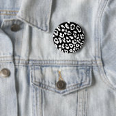 Leopard Print Schwarz-weiß Button (Beispiel)