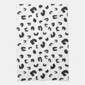 Leopard Print Schwarz-Weiß Geschirrtuch (Vertikal)