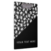 Leopard Print Schwarz-weiß Gold Ihr Text hier Klemmbrett (Rechts)