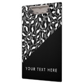 Leopard Print Schwarz-weiß Gold Ihr Text hier Klemmbrett (Links)