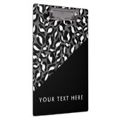 Leopard Print Schwarz-weiß Gold Ihr Text hier Klemmbrett (Rechts)