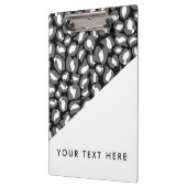 Leopard Print Schwarz-weiß Gold Ihr Text hier Klemmbrett (Links)