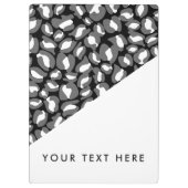 Leopard Print Schwarz-weiß Gold Ihr Text hier Klemmbrett (Rückseite)