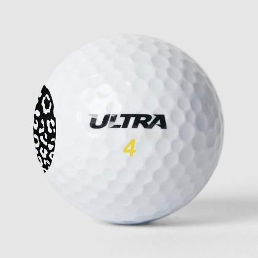Leopard Print Schwarz-weiß Golfball (Logo)