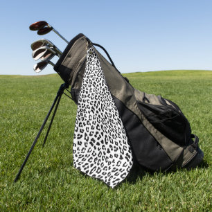 Leopard Print Schwarz/Weiß Golfhandtuch