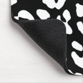 Leopard Print Schwarz-weiß Mousepad (Ecke)