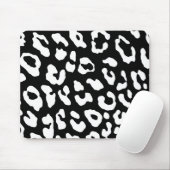 Leopard Print Schwarz-weiß Mousepad (Mit Mouse)