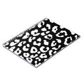 Leopard Print Schwarz-weiß Notizblock (Linke Seite)