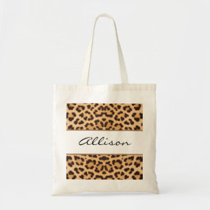 Leopard Print Script Personalisiert Tote Bag Tragetasche