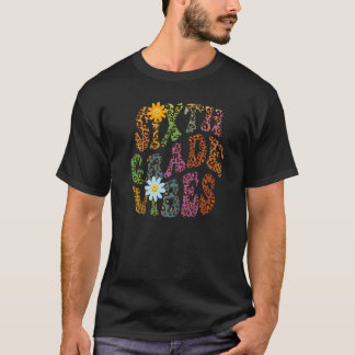 Leopard Print SECHSTE KLASSE VIBES Lehrer Frieden T-Shirt