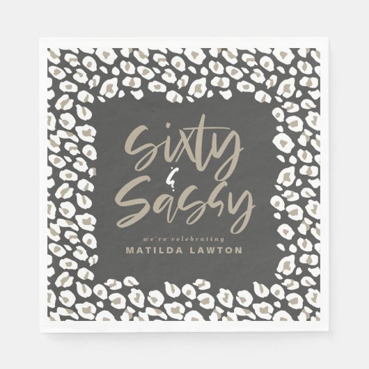 leopard print sechzig und sassy Party modern Serviette (Vorderseite)