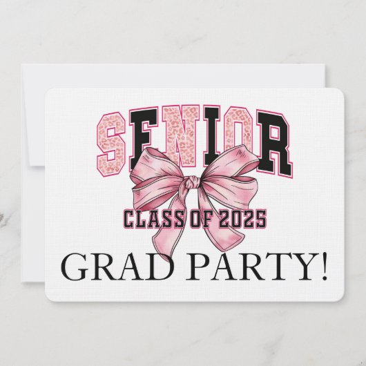Leopard Print Senior Celebration Einladung (Vorderseite)