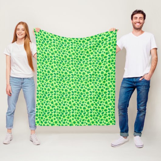 Leopard Print - Shades of Lime Green Fleecedecke (Beispiel)