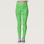 Leopard Print - Shades of Lime Green Leggings (Vorderseite)