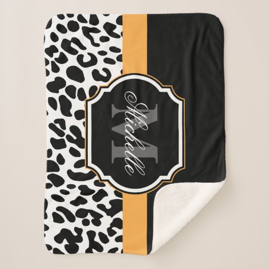 Leopard Print Sherpadecke (Vorderseite)