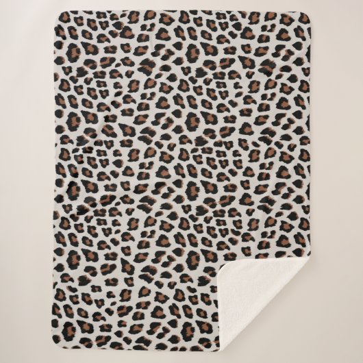Leopard Print Sherpadecke (Vorderseite)
