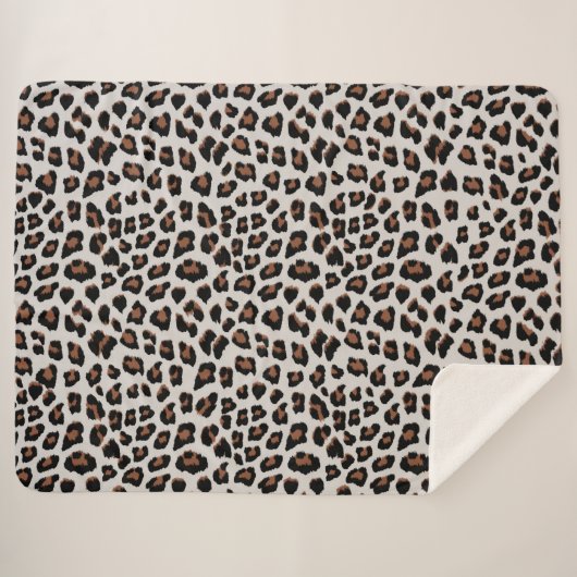 Leopard Print Sherpadecke (Vorderseite (Horizontal))