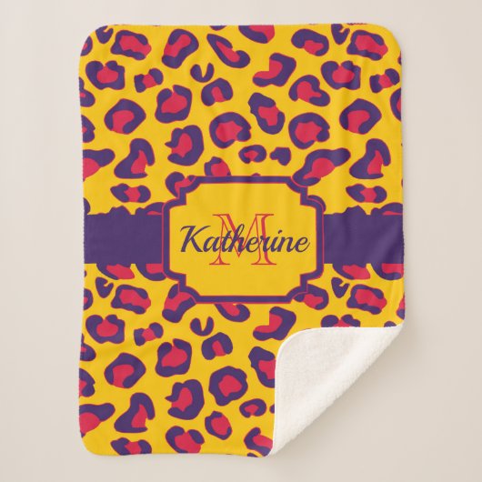 Leopard Print Sherpadecke (Vorderseite)