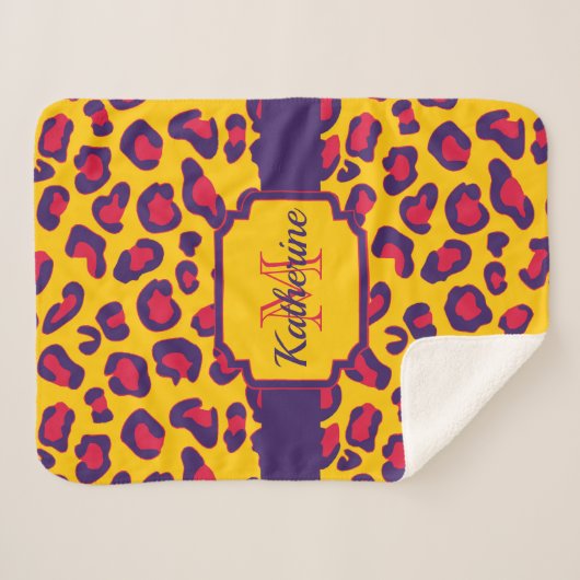 Leopard Print Sherpadecke (Vorderseite (Horizontal))