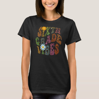 Leopard Print SIXTH GRADE VIBES Lehrer Friedens-Li T-Shirt
