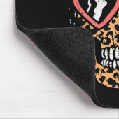 Leopard Print Skeleton Funny Halloween Women Mousepad (Ecke)