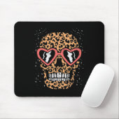 Leopard Print Skeleton Funny Halloween Women Mousepad (Mit Mouse)