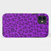 Leopard Print Skin Fur mit Lila Case-Mate iPhone Hülle (Rückseite (Horizontal))