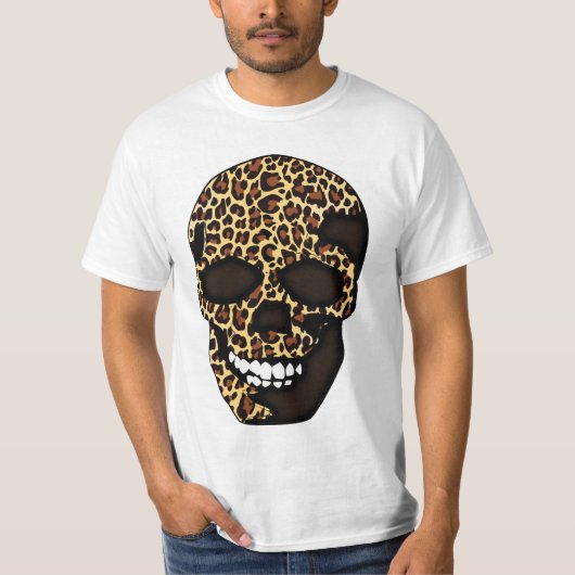 Leopard Print Skull Tshirt Design (Vorderseite)