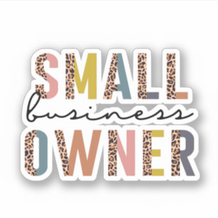 Leopard Print Small Business Owner Aufkleber