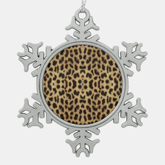 Leopard Print Snowflake Ornament (Vorderseite)