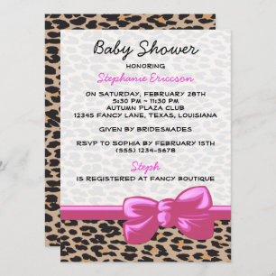 Leopard Print, Spots, Brown Leopard, Baby Shower Einladung