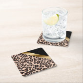 Leopard Print Square Paper Untersetzer (Vor Ort)