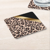 Leopard Print Square Paper Untersetzer (angewinkelt)
