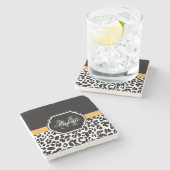 Leopard Print Steinuntersetzer (Seitenansicht)