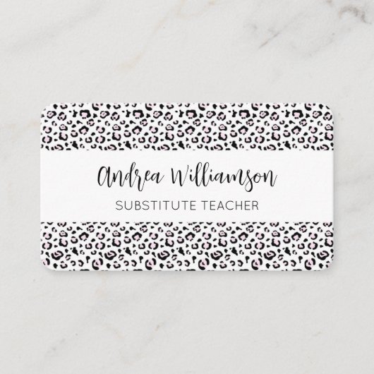 Leopard Print Stellvertretender Lehrer Visitenkarte (Vorderseite)