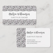 Leopard Print Stellvertretender Lehrer Visitenkarte (Vorne/Hinten)