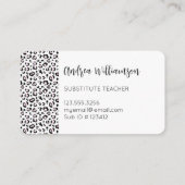 Leopard Print Stellvertretender Lehrer Visitenkarte (Rückseite)