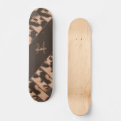 Leopard Print Striping Personalisiert Monogram Nam Skateboard (Vorderseite)