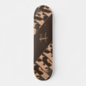 Leopard Print Striping Personalisiert Monogram Nam Skateboard (Vorne)
