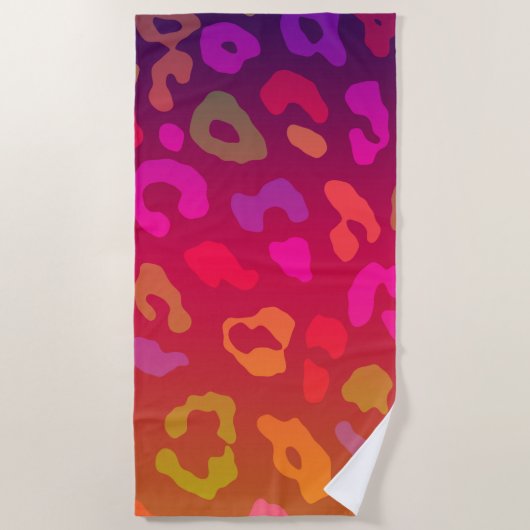 Leopard Print Summer Ombre Strandtuch (Vorderseite)