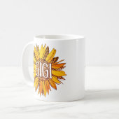 Leopard Print Sunflower GIGI Kaffeetasse (Vorderseite Links)