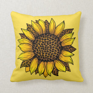 Leopard Print Sunflower Kissen