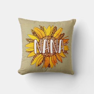 Leopard Print Sunflower MAMA Kissen