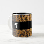 Leopard Print T Monogramm Initialen Coffee Tasse C (Vorderseite Links)