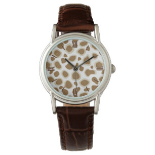 Leopard Print - Taupe Tan und White Armbanduhr