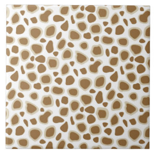 Leopard Print - Taupe Tan und White Fliese