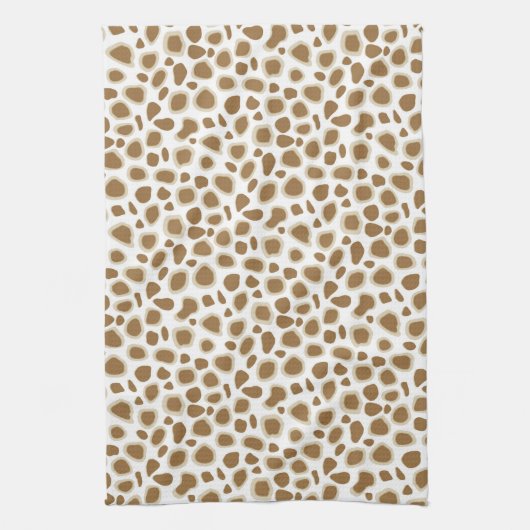Leopard Print - Taupe Tan und White Geschirrtuch (Vertikal)