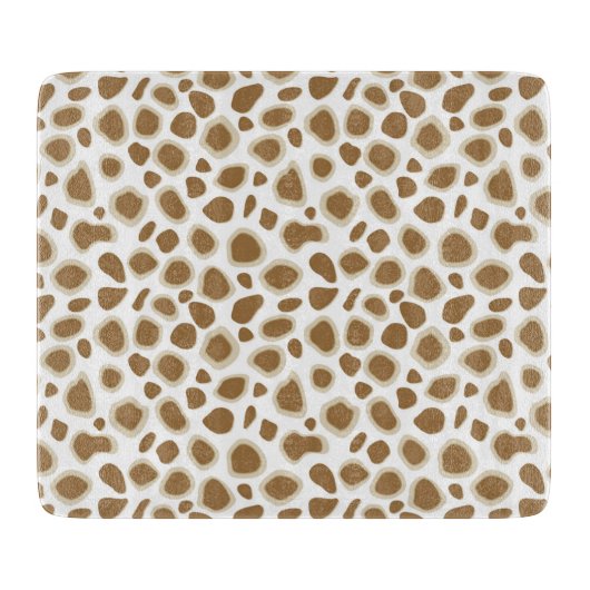 Leopard Print - Taupe Tan und White Schneidebrett (Vorderseite)