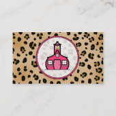 Leopard Print Teacher Fashion Business Card Visitenkarte (Rückseite)