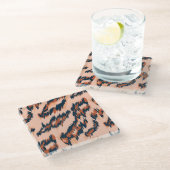 Leopard Print: Textil Nahtlos Design. Glasuntersetzer (Schrägansicht)
